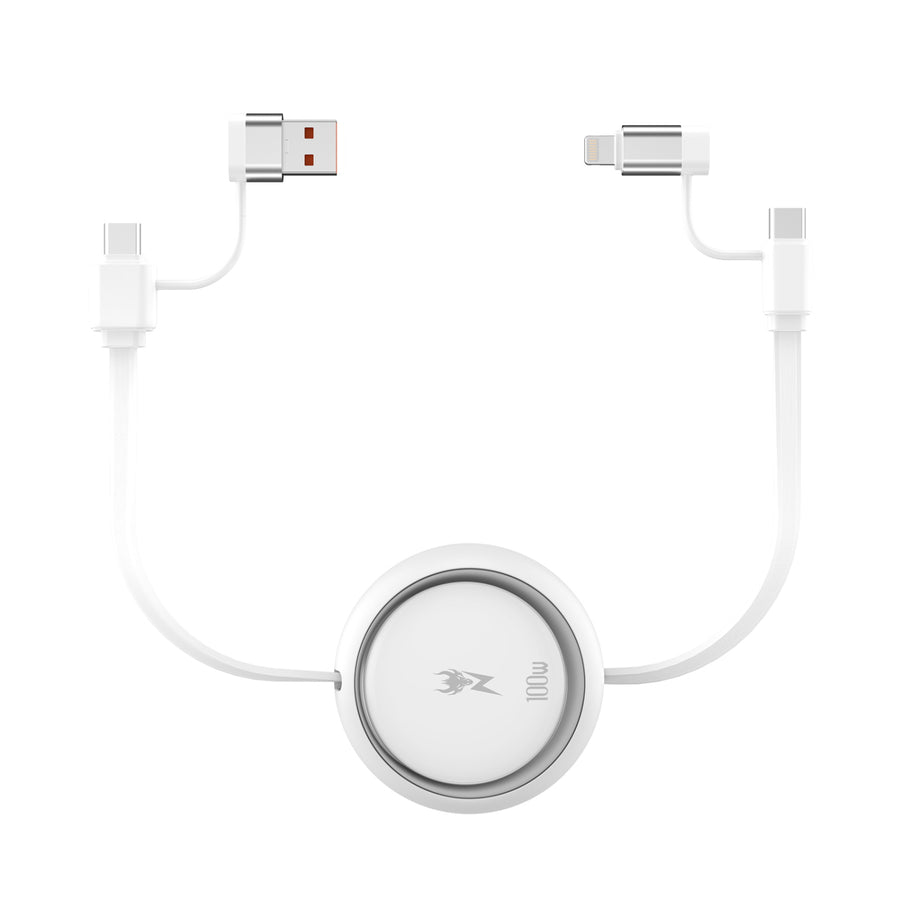 AmpNergy 100W PowerLines 4-in-1 Dual-Retractable Charging Cable - 3FT - White - ACB4IN1MO17PW12-3.jpg