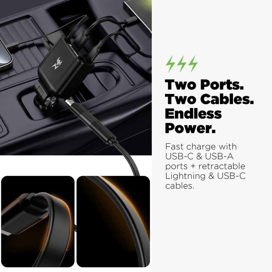 AmpNergy Speedemon 105W 4-in-1 Car Charger w/ Dual Ports & Retractable Cables - Black - ACGCARC14BK-7.jpg