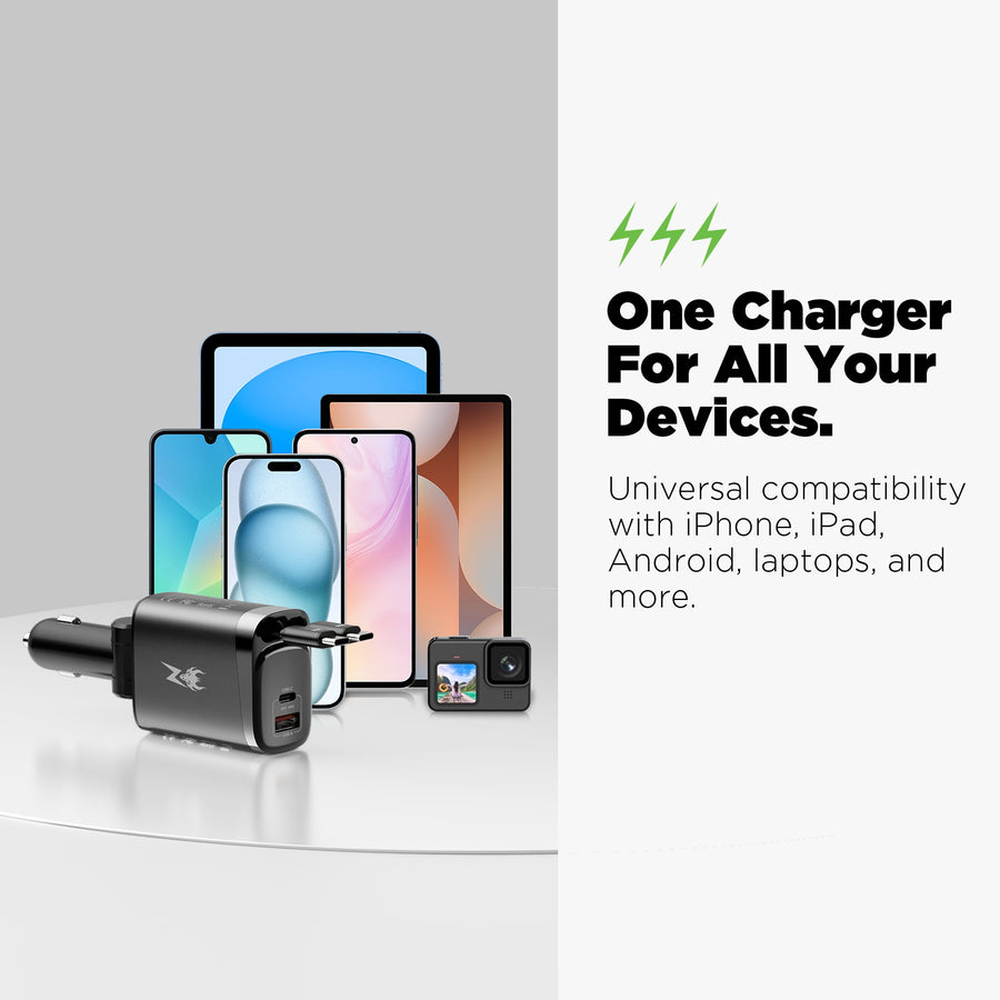 AmpNergy Speedemon 105+ Dual-Port Car Charger with Dual Retractable USB-C Cables - Black - ACGCARC15BK-9.jpg