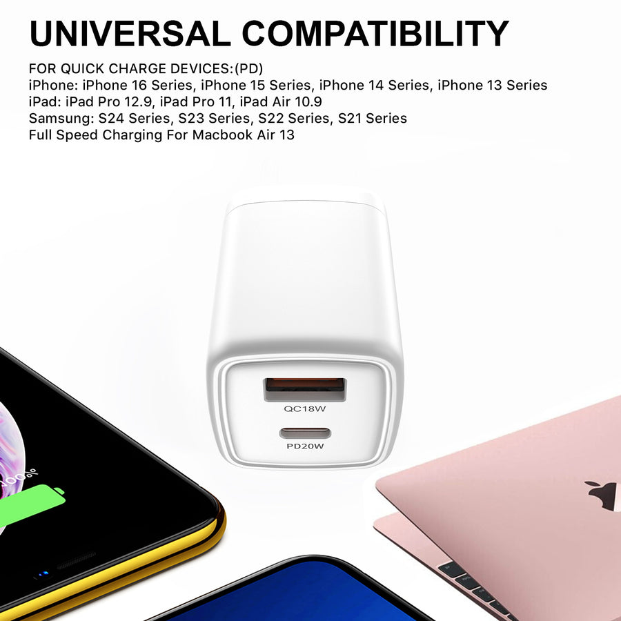 AmpNergy PowerSurge 20W Fast Dual-Port Charger w/ Foldable Plug - White - ACGTRAC31PW-3.jpg