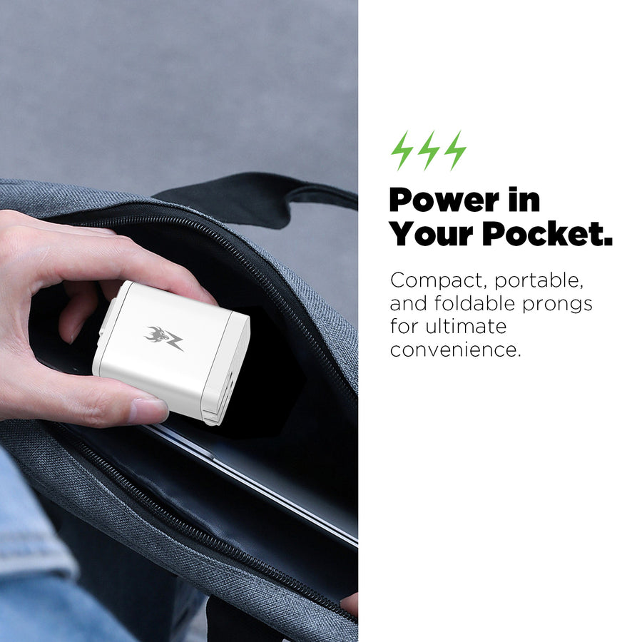 AmpNergy PowerSurge 40W+ Dual-Port GaN Charger with Retractable USB-C Cable - White - ACGTRAC32PW-8.jpg