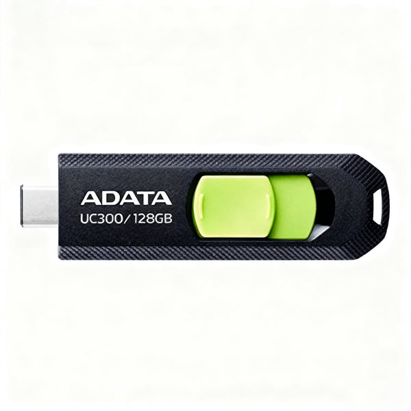ADATA UC300 USB 3.2 / 128GB Type-C Flash Drive - Black / Green - ACHO-UC300-128G-RBK-GN-1.jpg