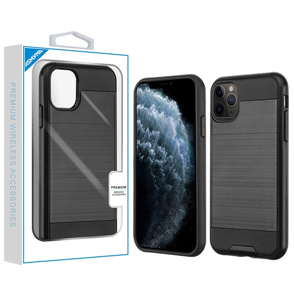Asmyna Brushed Hybrid Protector Cover for Apple iPhone 11 Pro - Black / Black - AIP11PHPCSAAS351-1.jpg