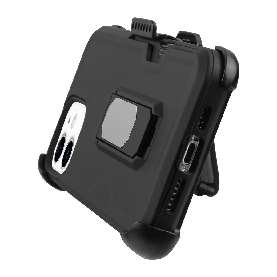 Asmyna Grip Stand Protector Case Combo (with Black Holster)(with Card Wallet) for Apple iPhone 12 mini - Black / Black - AIP12CS3NES271-5.jpg