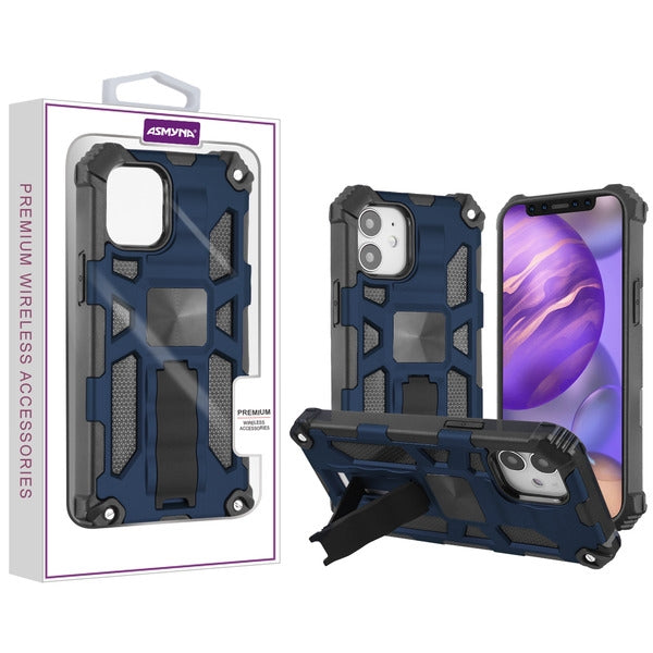 Asmyna Sturdy Hybrid Protector Cover (with Stand) for Apple iPhone 12 mini - Ink Blue / Black - AIP12CSFSSS002-1.jpg
