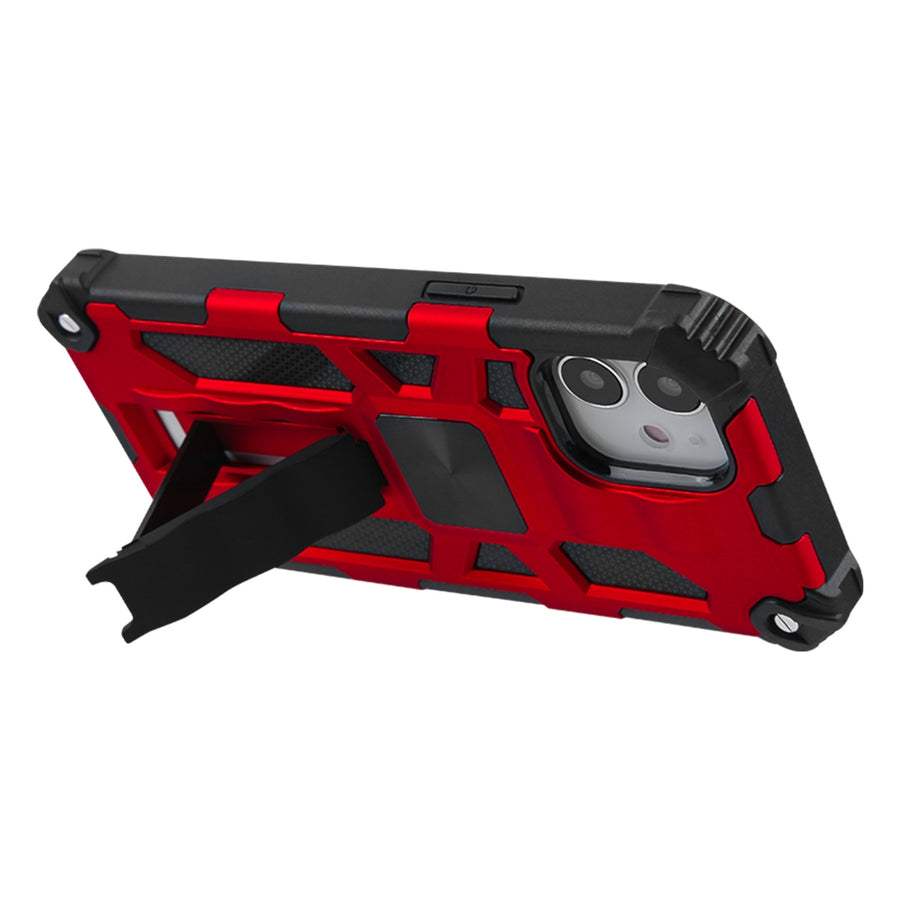 Asmyna Sturdy Hybrid Protector Cover (with Stand) for Apple iPhone 12 mini - Red / Black - AIP12CSFSSS003-3.jpg