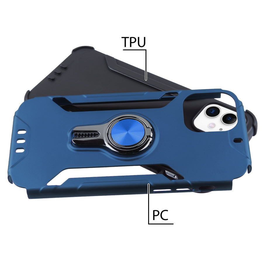 Asmyna Hybrid Protector Cover (with Ring Stand) for Apple iPhone 12 mini - Ink Blue / Black - AIP12CSFSSS552-5.jpg