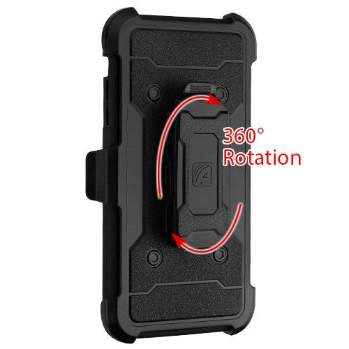Asmyna Kinetic Hybrid Protector Cover Combo (with Black Holster) for Apple iPhone XS Max - Black / Black - AIPXSMAXHPCKINCMB001WP-3.jpg