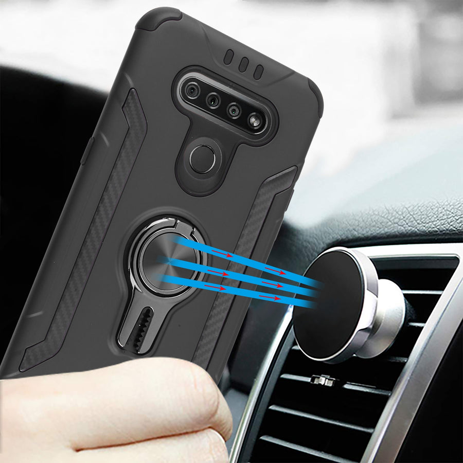 Asmyna Hybrid Protector Cover (with Ring Stand) for Lg K51 / Reflect - Black / Black - ALK51CSFSSS551-4.jpg
