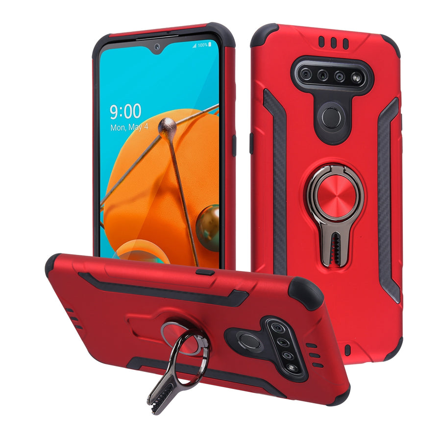 Asmyna Hybrid Protector Cover (with Ring Stand) for Lg K51 / Reflect - Red / Black - ALK51CSFSSS553-2.jpg