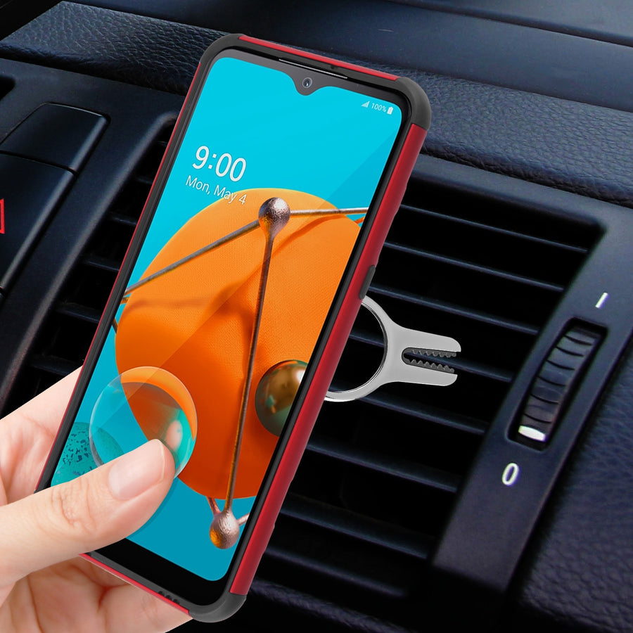 Asmyna Hybrid Protector Cover (with Ring Stand) for Lg K51 / Reflect - Red / Black - ALK51CSFSSS553-6.jpg