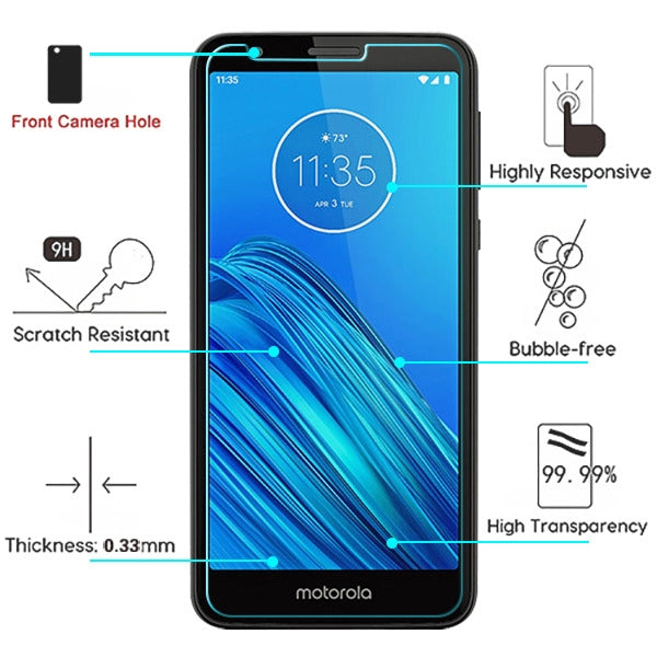 Asmyna Tempered Glass Screen Protector (2.5D) for Motorola Moto E6 - Clear - AMOTE6LCDSCPR81-3.jpg