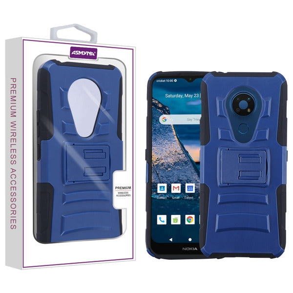 Asmyna Advanced Armor Stand Protector Cover for Nokia C5 Endi - Dark Blue / Black - ANC5CSSASS005-1.jpg
