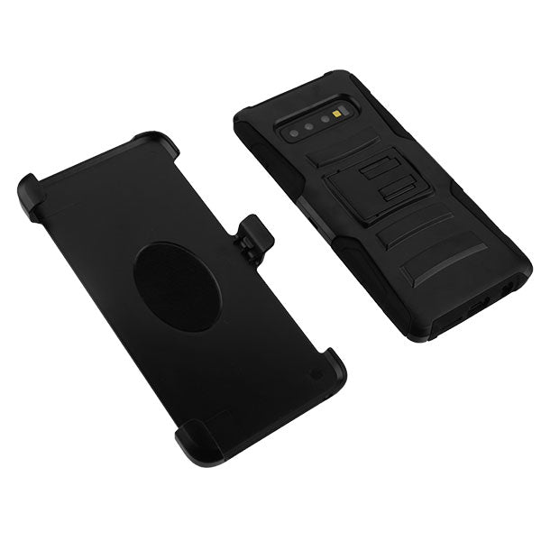 Asmyna Advanced Armor Stand Protector Cover Combo (with Black Holster) for Samsung Galaxy S10 - Black / Black - ASAMS10HPCSAASCMB221NP-5.jpg