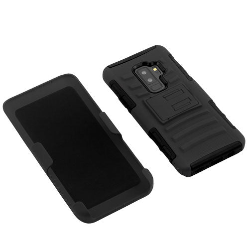 Asmyna Advanced Armor Stand Protector Cover Combo (with Black Holster) for Samsung Galaxy S9 Plus - Black / Black - ASAMS9PLUSHPCSAASCMB201NP-3.jpg