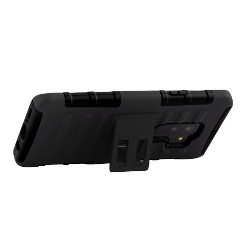 Asmyna Advanced Armor Stand Protector Cover Combo (with Black Holster) for Samsung Galaxy S9 Plus - Black / Black - ASAMS9PLUSHPCSAASCMB201NP-6.jpg