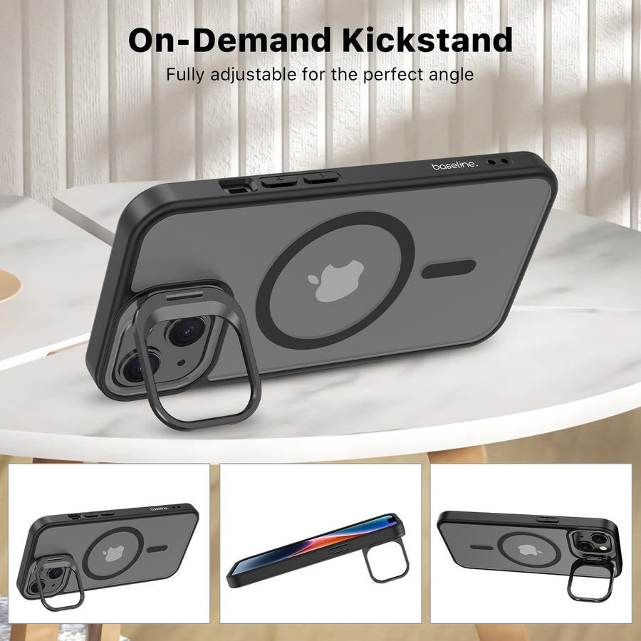 baseline InFrame MagSafe Case with Kickstand for Apple iPhone 17e / 16e / 14 / 13 - Black - BIP13CSFGMS211-6.jpg