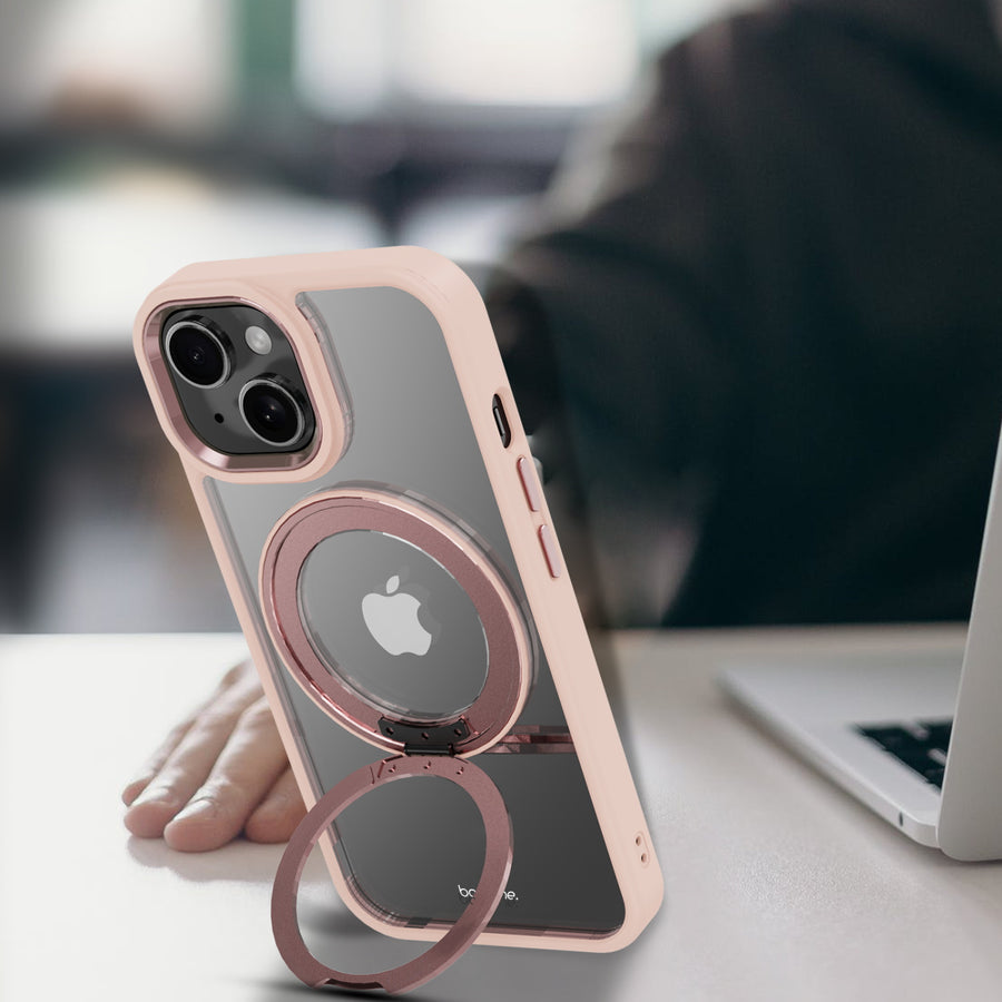 baseline RingRound 360° Kickstand Case w/ MagSafe for Apple iPhone 17e / 16e / 14 / 13 - Pink - BIP13CSFGMS333-8.jpg