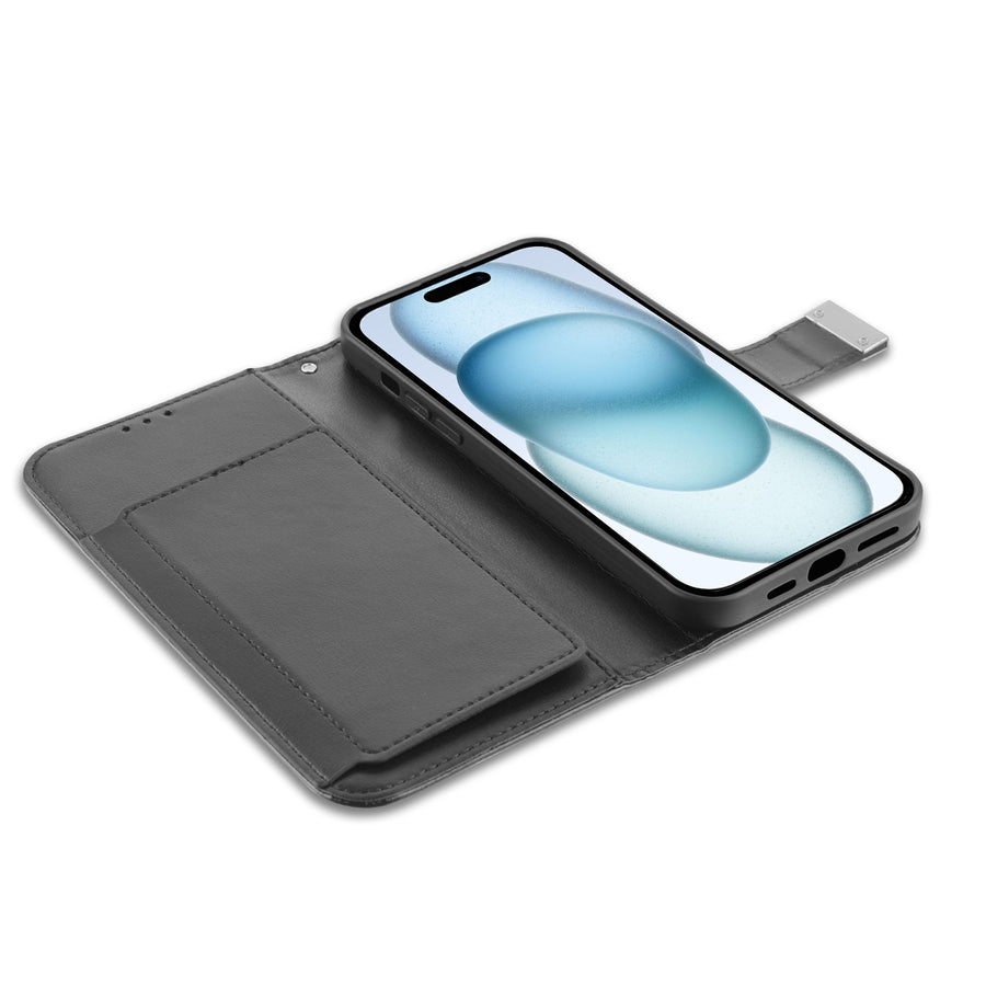 baseline MyJacket Wallet Xtra Series for Apple iPhone 15 - Black / Black - BIP15PCMJG031-5.jpg