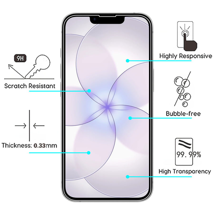 baseline Tempered Glass Screen Protector (2.5D) for Apple iPhone 17e / 16e / 14 / 13 / 13 Pro - Clear - BIP17ESC90-4.jpg