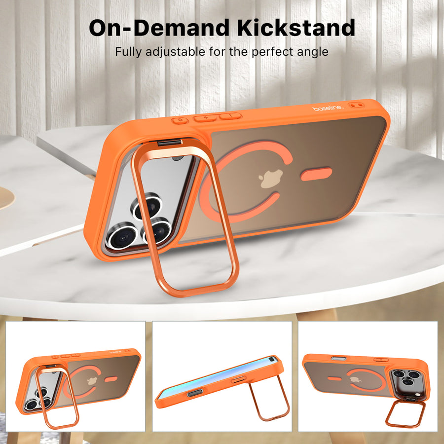 baseline InFrame MagSafe Case with Kickstand for Apple iPhone 17 Pro Max - Orange - BIP17PMCSFGMS214-6.jpg