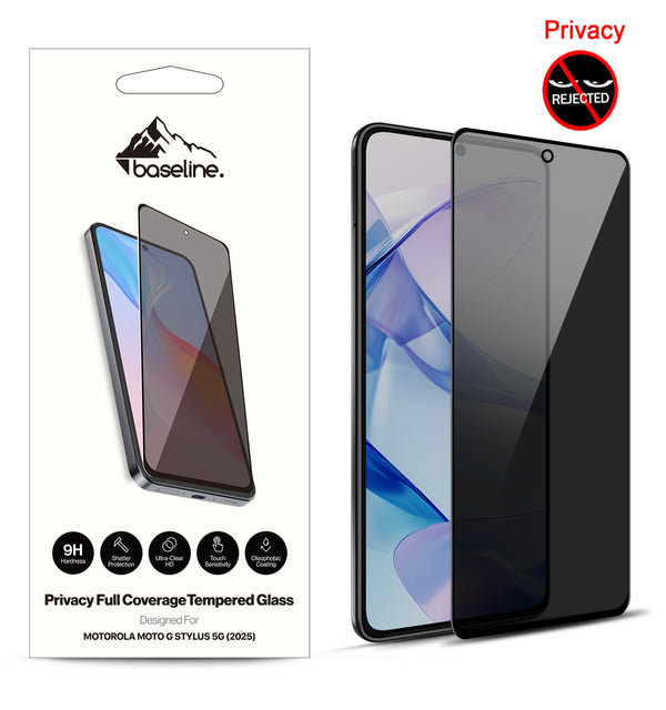 baseline Privacy Full Coverage Tempered Glass Screen Protector for Motorola Moto G Stylus 5G (2025) - Black - BMGS5G25SCF112-1.jpg