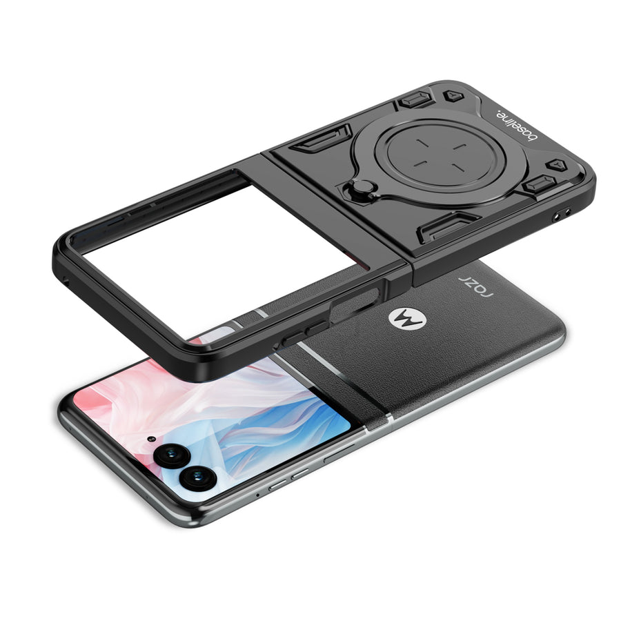 baseline Anti-Drop Hybrid Protector Case (with Ring Stand) for Motorola razr (2024) / razr (2025) / razr (2026) - Black / Black - BMRAZR5CSFSSS671-8.jpg
