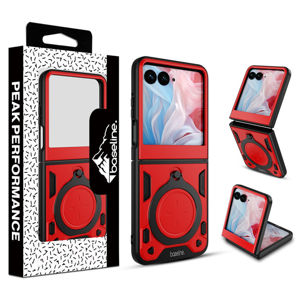 baseline Anti-Drop Hybrid Protector Case (with Ring Stand) for Motorola razr razr (2024) / razr (2025) / razr (2026) - Red / Black - BMRAZR5CSFSSS673-1.jpg