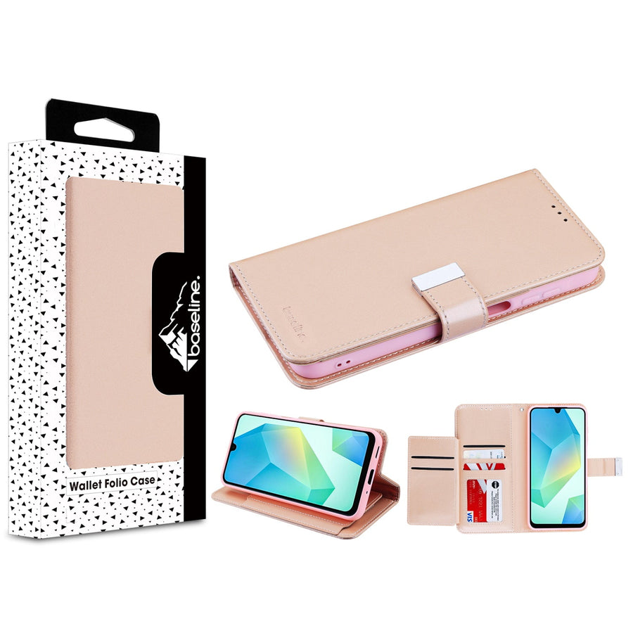 baseline Wallet Folio Case for Samsung Galaxy A17 5G / Galaxy A16 5G - Rose Gold