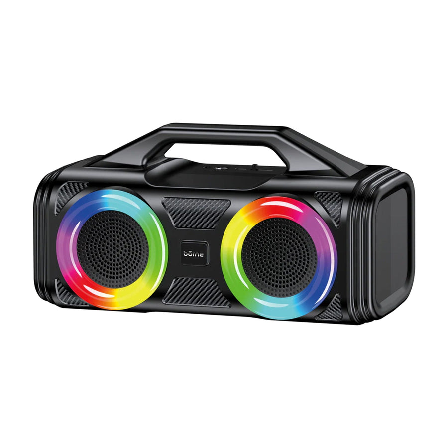 borne Bluetooth Wireless Speaker With RGB Led, 2 X 3" Drivers, 15W Rms, Usb, Microsd And Fm Radio, Tws, 11.6" X 4.2" X 5.7" Height - Black