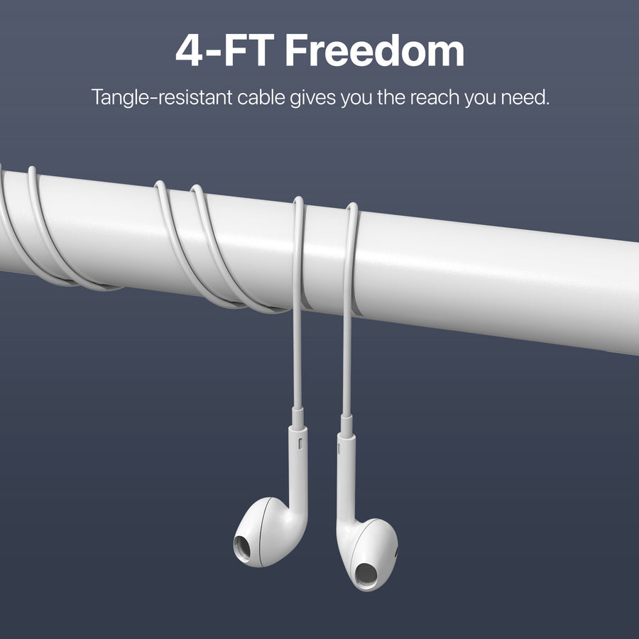 baseline USB-C Wired Earbuds w/ Microphone and In-Line Controls - White - BUSBCEARPHONE071-9.jpg