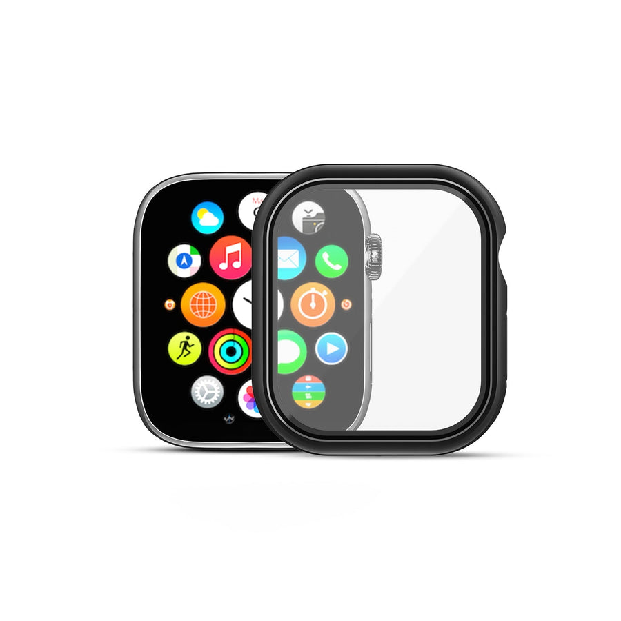 echelon Fusion Protector Case (with Tempered Glass Screen Protector) for Apple Watch Series 7 41mm - Electroplated Black