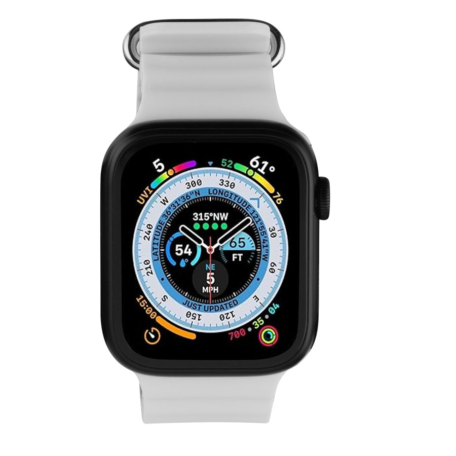 echelon ComfyFit Silicone Strap for Apple Watch Series 9 45mm/Watch Series 10 46mm / Watch SE 3 44mm - White - EAWHS945BAN282-5.jpg