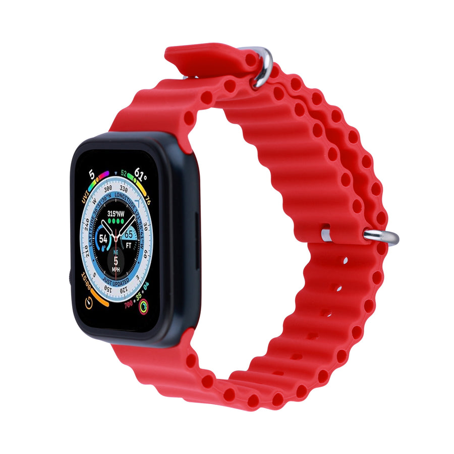 echelon ComfyFit Silicone Strap for Apple Watch Series 9 45mm/Watch Series 10 46mm / Watch SE 3 44mm - Red - EAWHS945BAN283-4.jpg