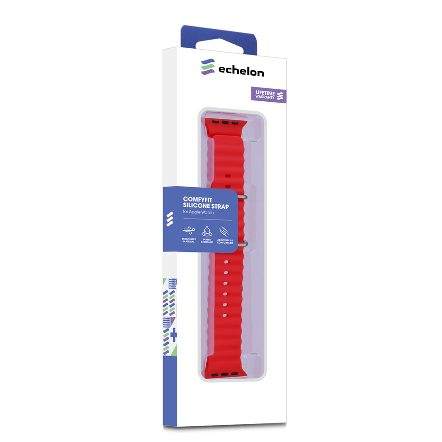 echelon ComfyFit Silicone Strap for Apple Watch Series 9 45mm/Watch Series 10 46mm / Watch SE 3 44mm - Red - EAWHS945BAN283-8.jpg