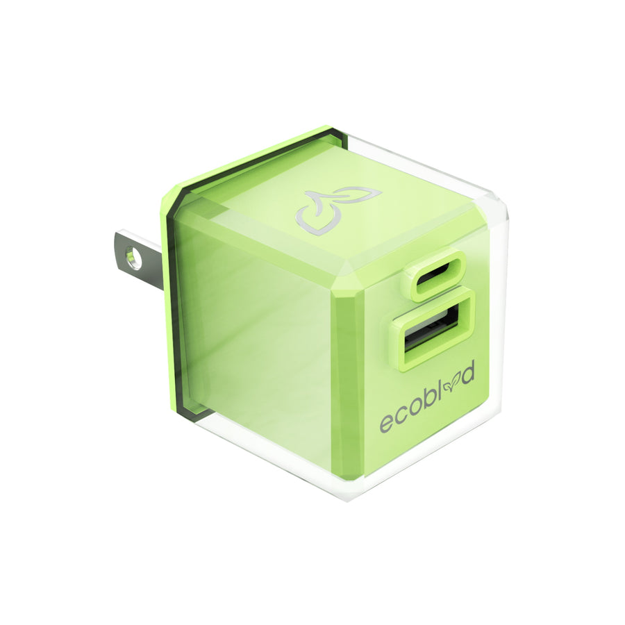 EcoBlvd PowerPlant Dual Port Wall Charger (Power Delivery & QC3.0)(30W) - Green - ECO-PP-30W-GN-3.jpg