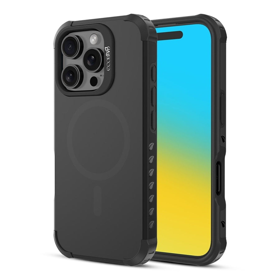 EcoBlvd Reforge Collection Case for Apple iPhone 16 Pro - Midnight Black (100% Compostable & Plant-Based)