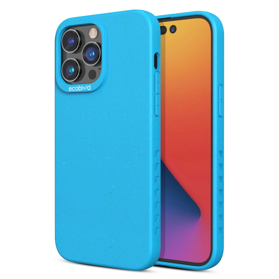 EcoBlvd Sequoia Collection Case for Apple iPhone 14 Pro Max (6.7) - Cascade Blue (100% Compostable & Plant-Based)