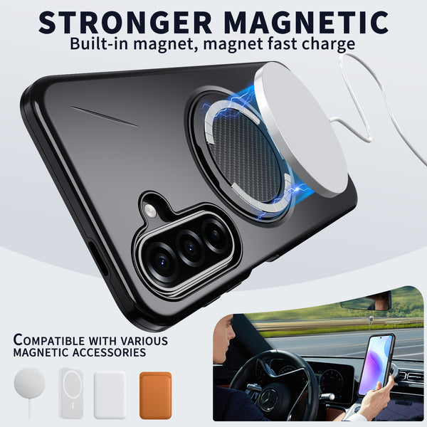 EDGE Mag Carbon Case with Magnetic Kickstand Ring for Samsung Galaxy A27 5G - Black - EDMGCBNA27-BK-1.jpg
