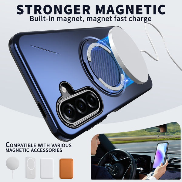 EDGE Mag Carbon Case with Magnetic Kickstand Ring for Samsung Galaxy A27 5G - Blue - EDMGCBNA27-BL-1.jpg