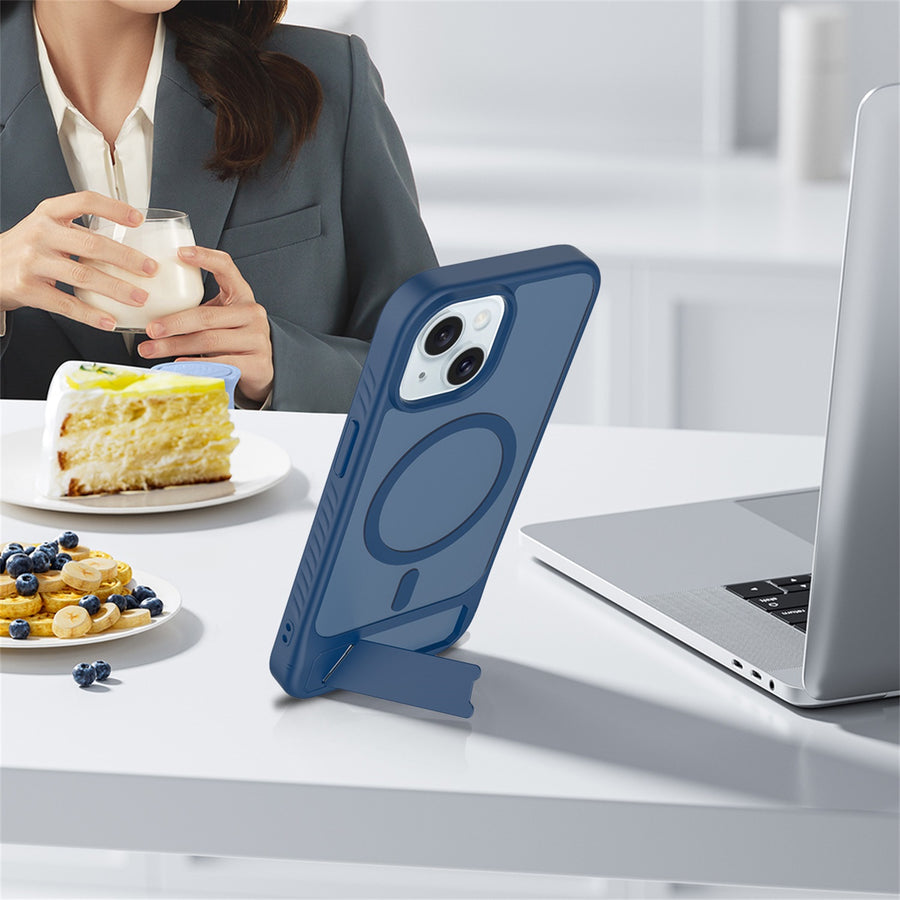 EDGE Mag Pro Case with Kickstand for Apple iPhone 17e / 16e / 15 / 14 / 13 - Blue - EDMGPRIPH15-BL-9.jpg