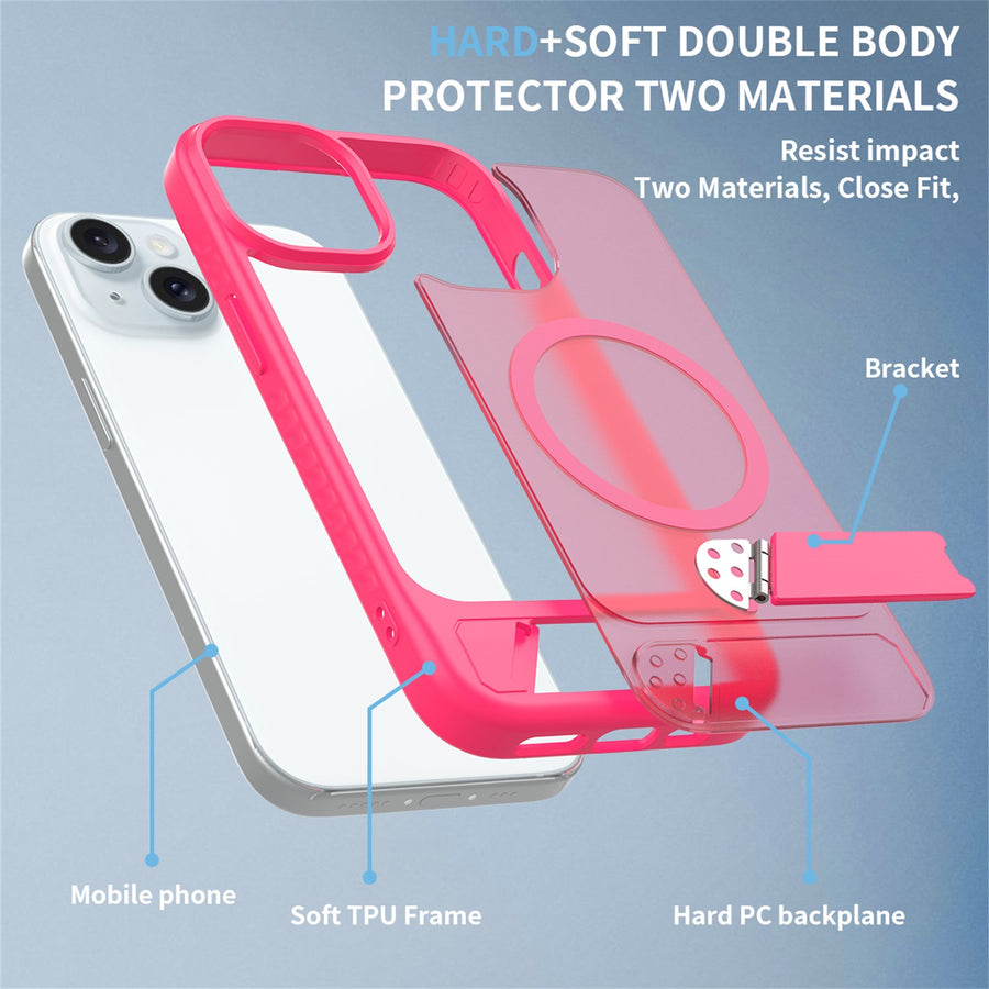 EDGE Mag Pro Case with Kickstand for Apple iPhone 17e / 16e / 15 / 14 / 13 - Hot Pink - EDMGPRIPH15-HP-8.jpg