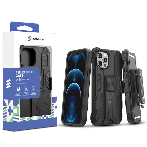 echelon Reflex Series Case with Holster for Apple iPhone 12 / 12 Pro - Black - EIP12PCSRSKS301-1.jpg