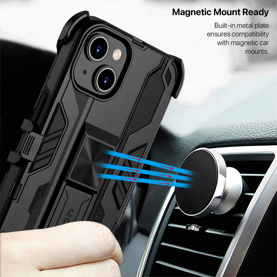 echelon Reflex Series Case with Holster for Apple iPhone 17e / 16e / 14 / 13 - Black - EIP13CSRSKS301-7.jpg