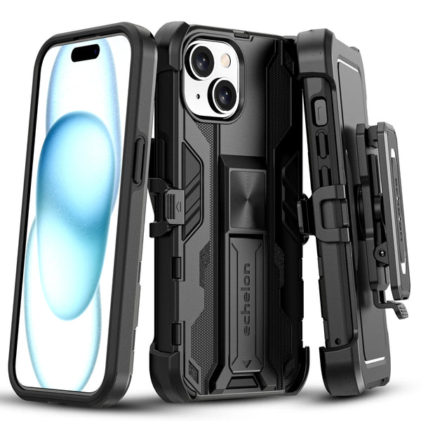 echelon Reflex Series Case with Holster for Apple iPhone 15 - Black - EIP15CSRSKS301-2.jpg