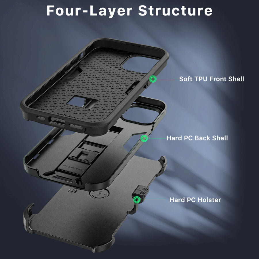 echelon Reflex Series Case with Holster for Apple iPhone 15 - Black - EIP15CSRSKS301-3.jpg