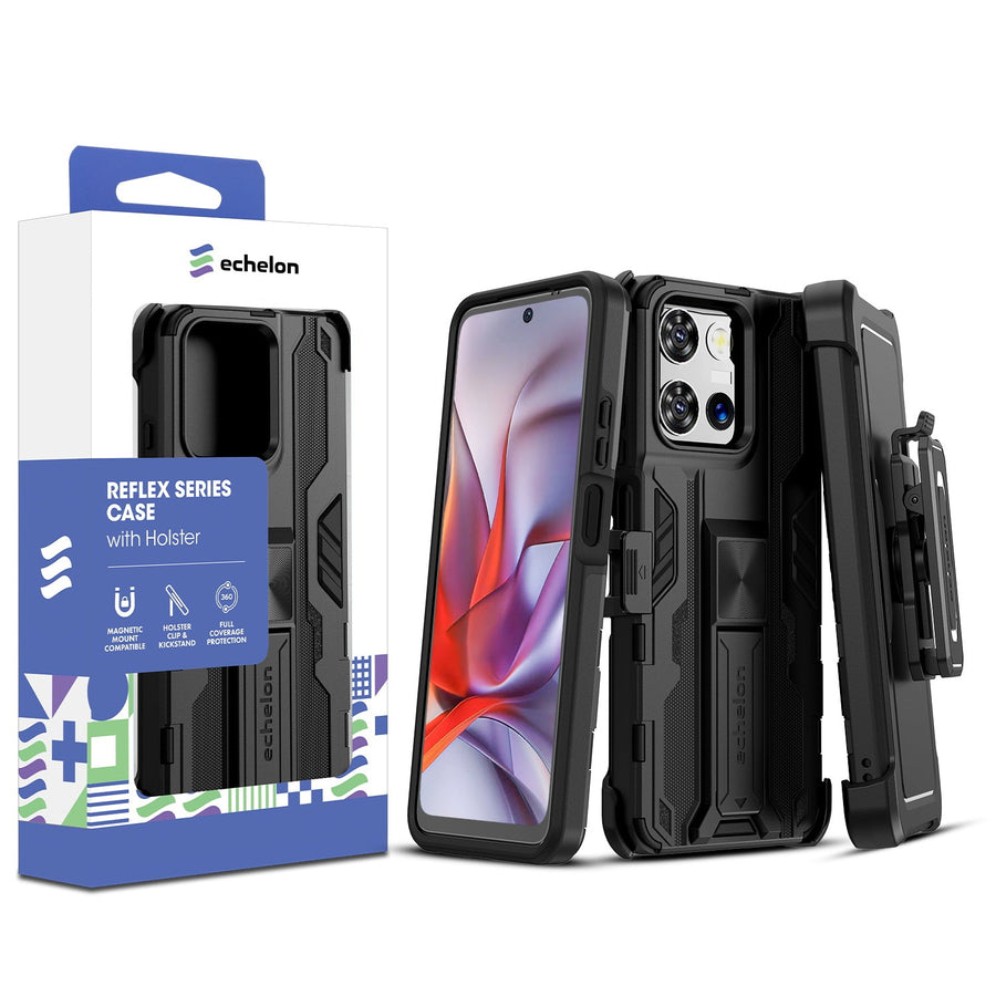 echelon Reflex Series Case with Holster for Motorola Moto G 5G (2025) - Black