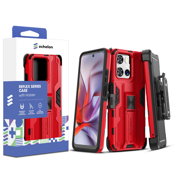echelon Reflex Series Case with Holster for Motorola Moto G 5G (2025) - Red - EMG5G25CSRSKS302-1.jpg