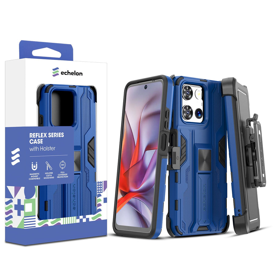 echelon Reflex Series Case with Holster for Motorola Moto G 5G (2025) - Reflex Blue