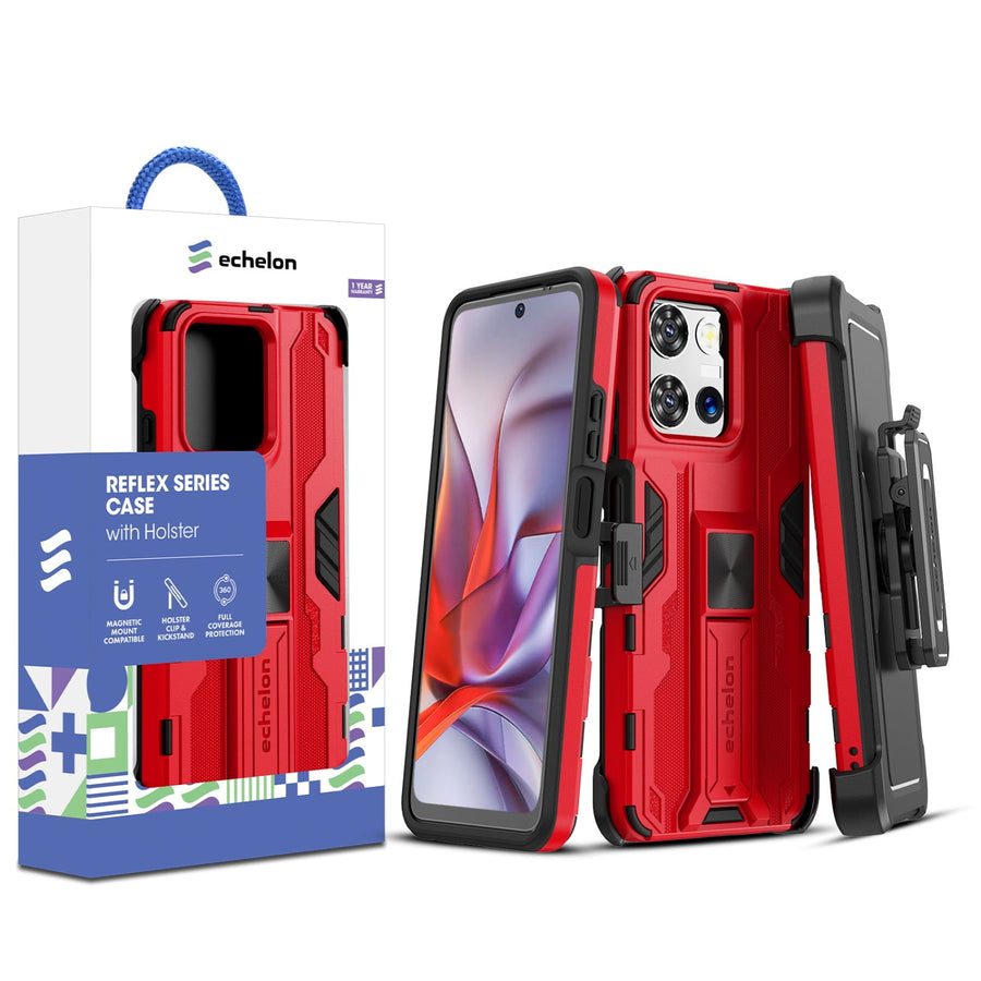 echelon Reflex Series Case with Holster for Motorola Moto G 5G (2026)/Moto G Play (2026) / Moto G 5G (2025) - Red